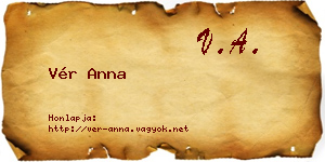 Vér Anna névjegykártya